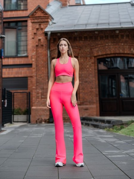 İspanyol Paça Tayt Neon Pembe 451
